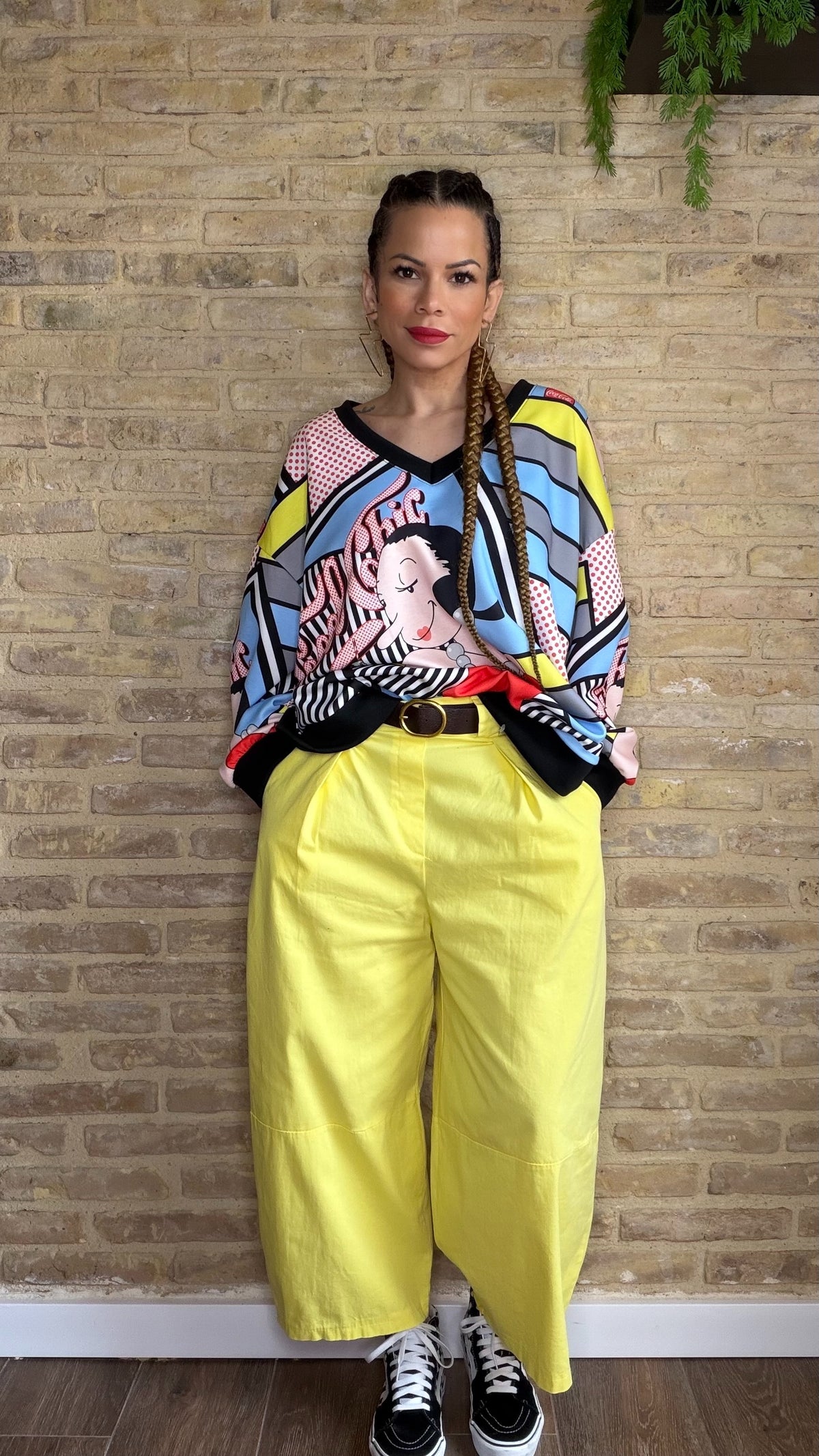 Pantalón Sarga Amarillo Cinturón