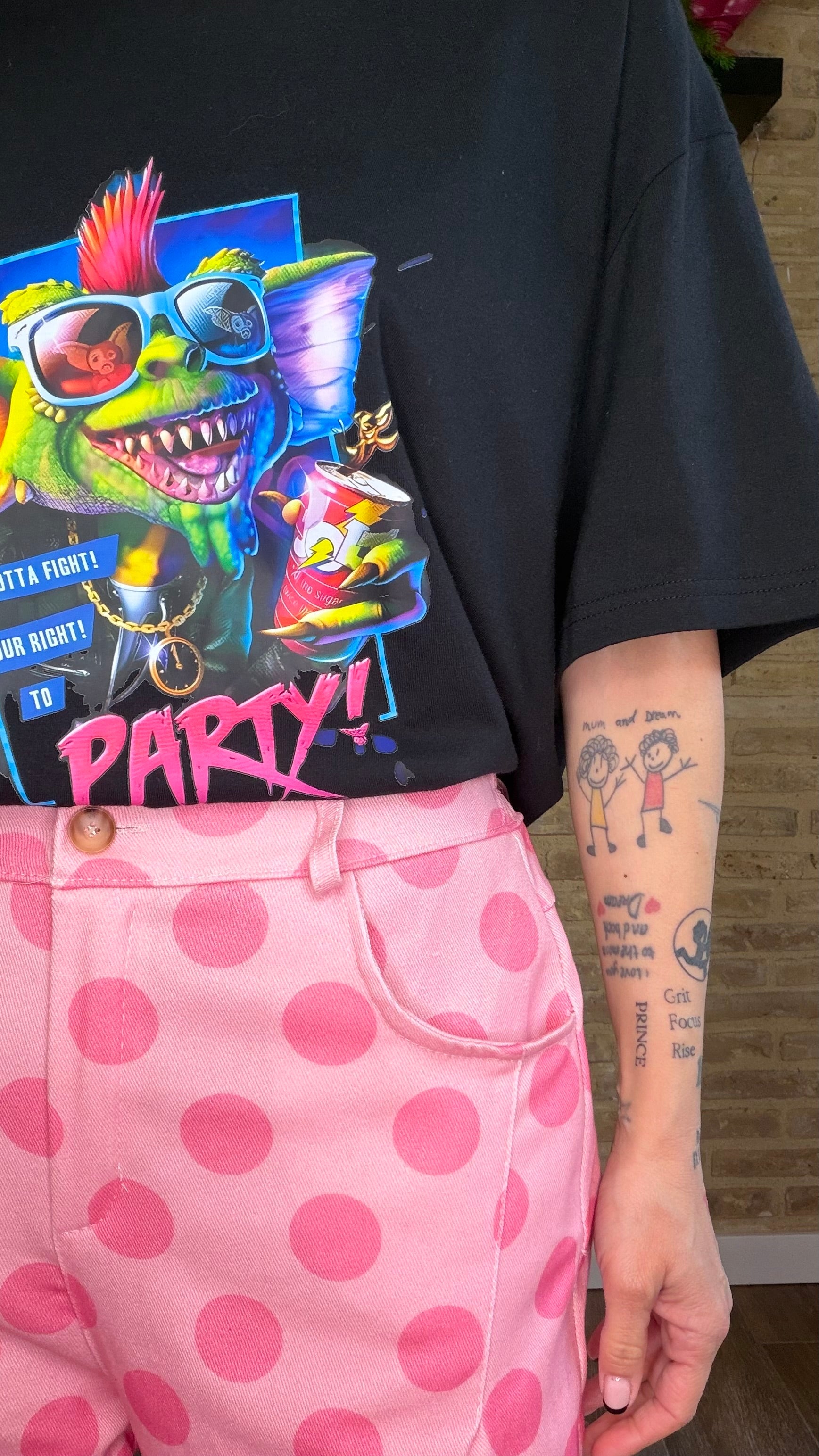 Pantalón Balloon Lunares Rosa