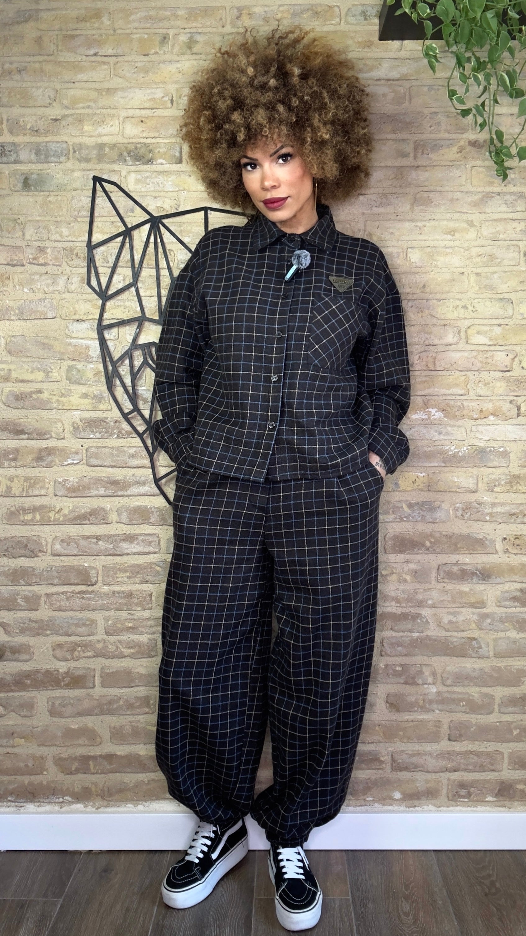 Camisa Franela Gris Cuadros