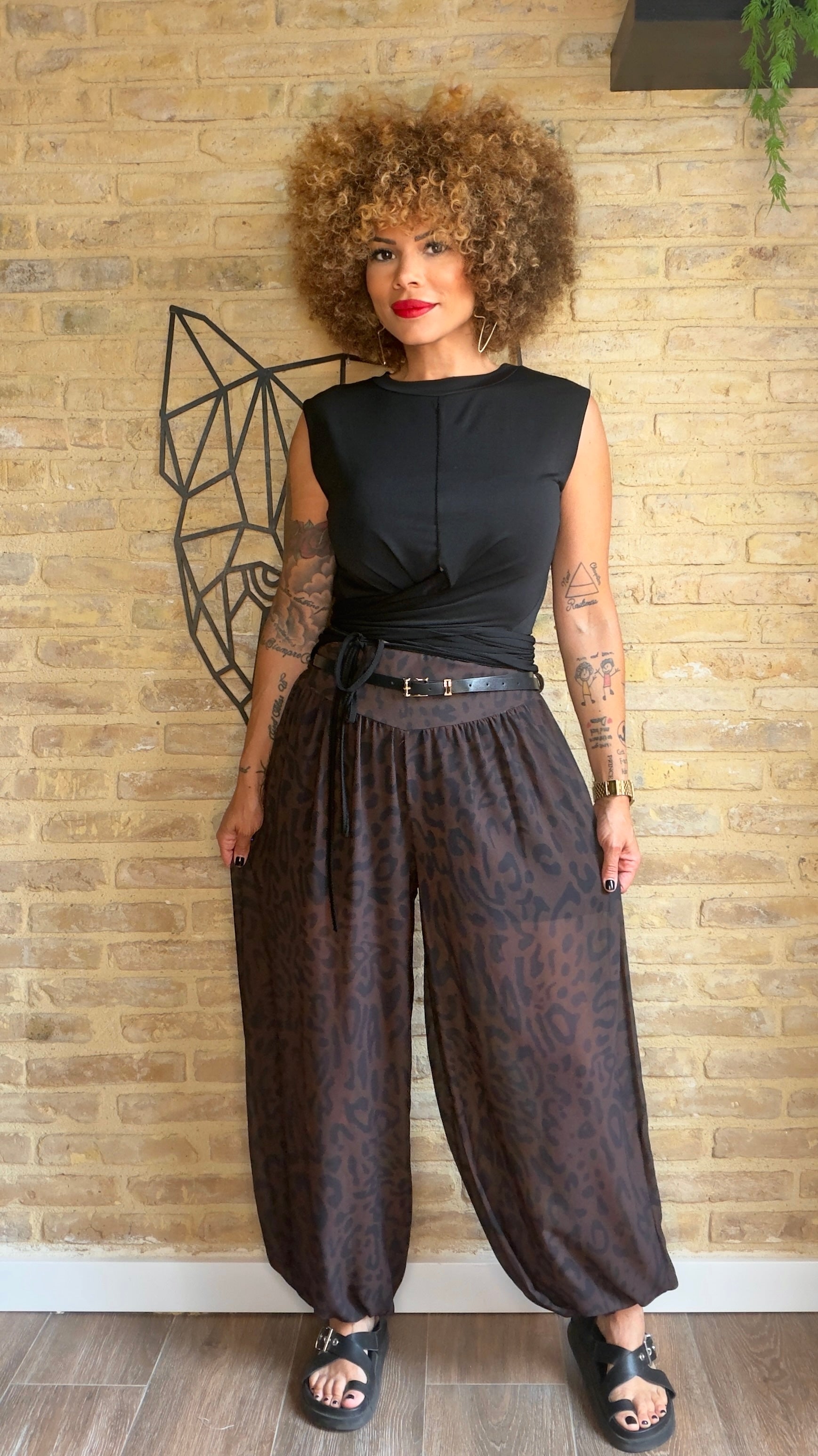 Pantalón Gasa Leopardo