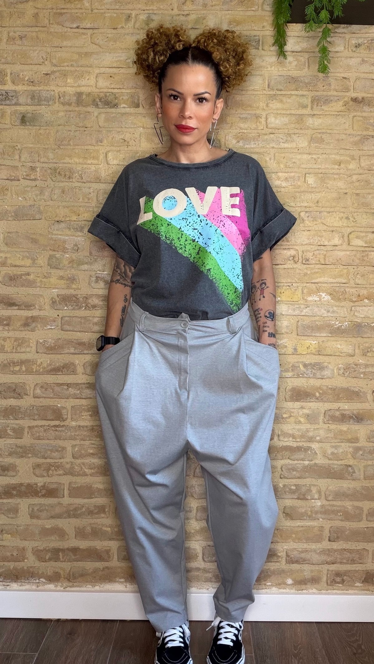 Pantalón Baggy Gris