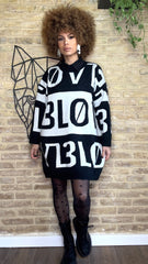 Vestido Letras Blanco y Negro