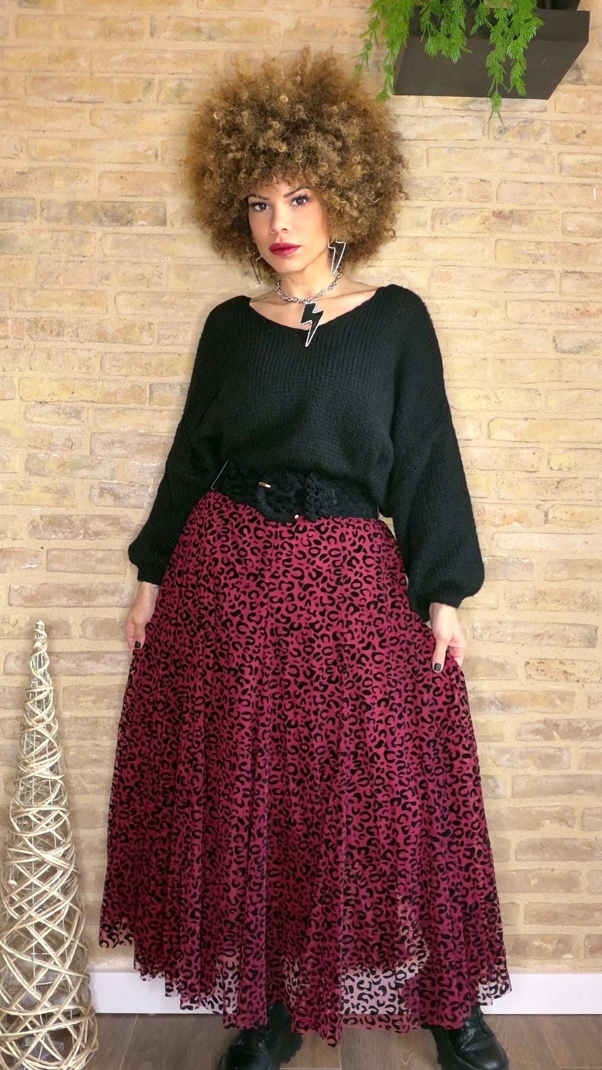 Falda Gasa Print Buganvilla