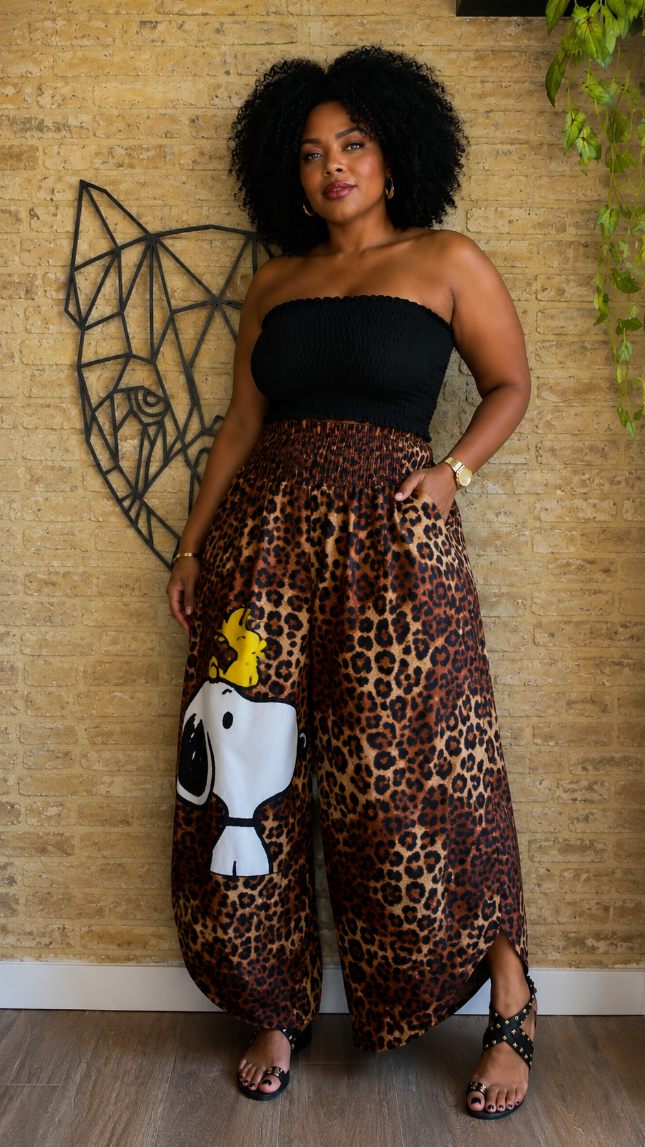 Pantalón Goma Snoopy Print