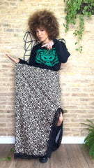 Falda Raso/Puntilla MAXI Print