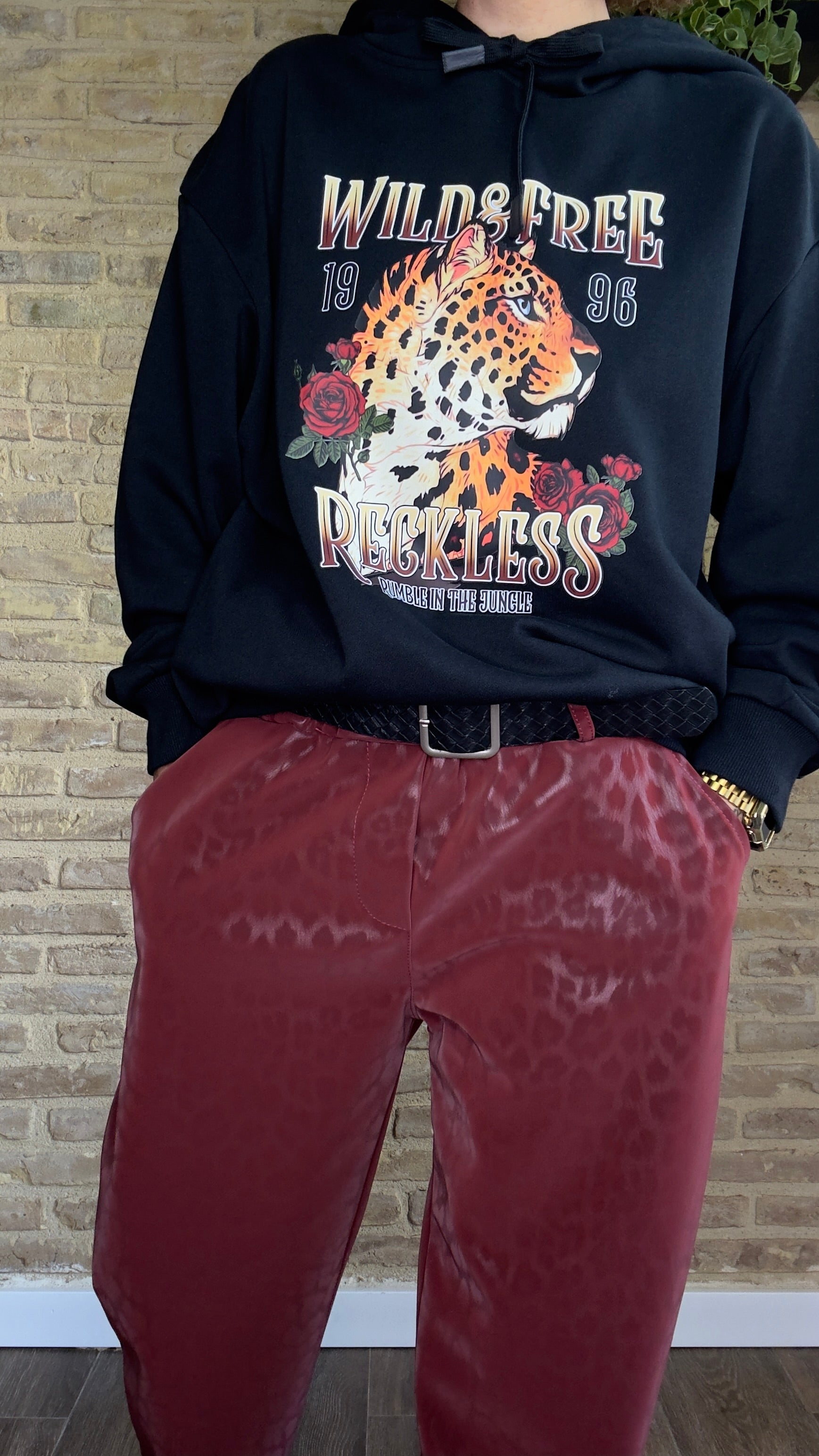 Pantalón Print Granate Polipiel