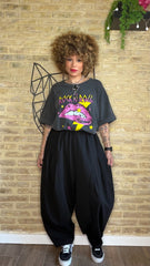 Pantalón Maxi Balloon Negro Punto Roma