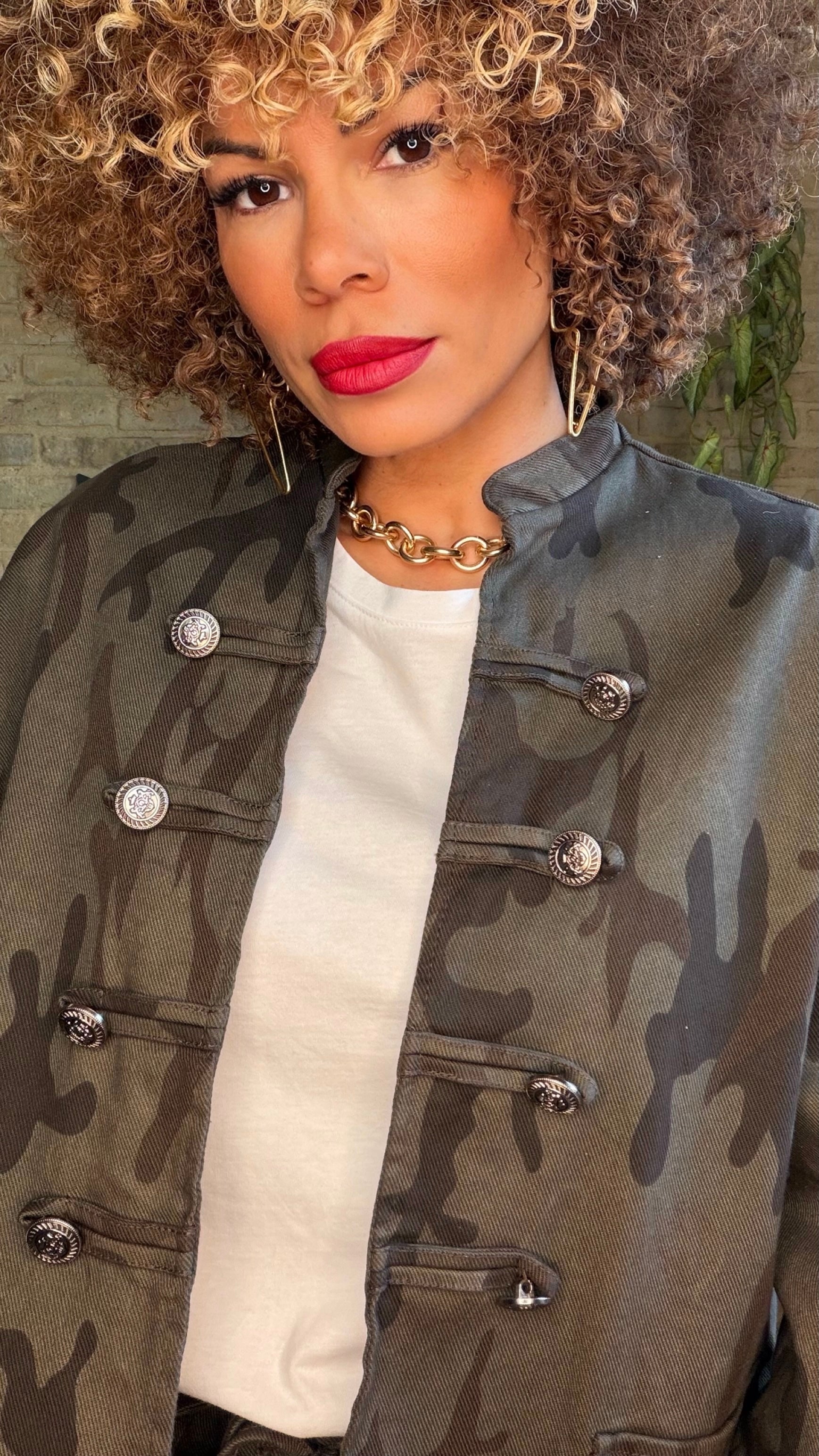 Chaqueta Denim Botonadura Army