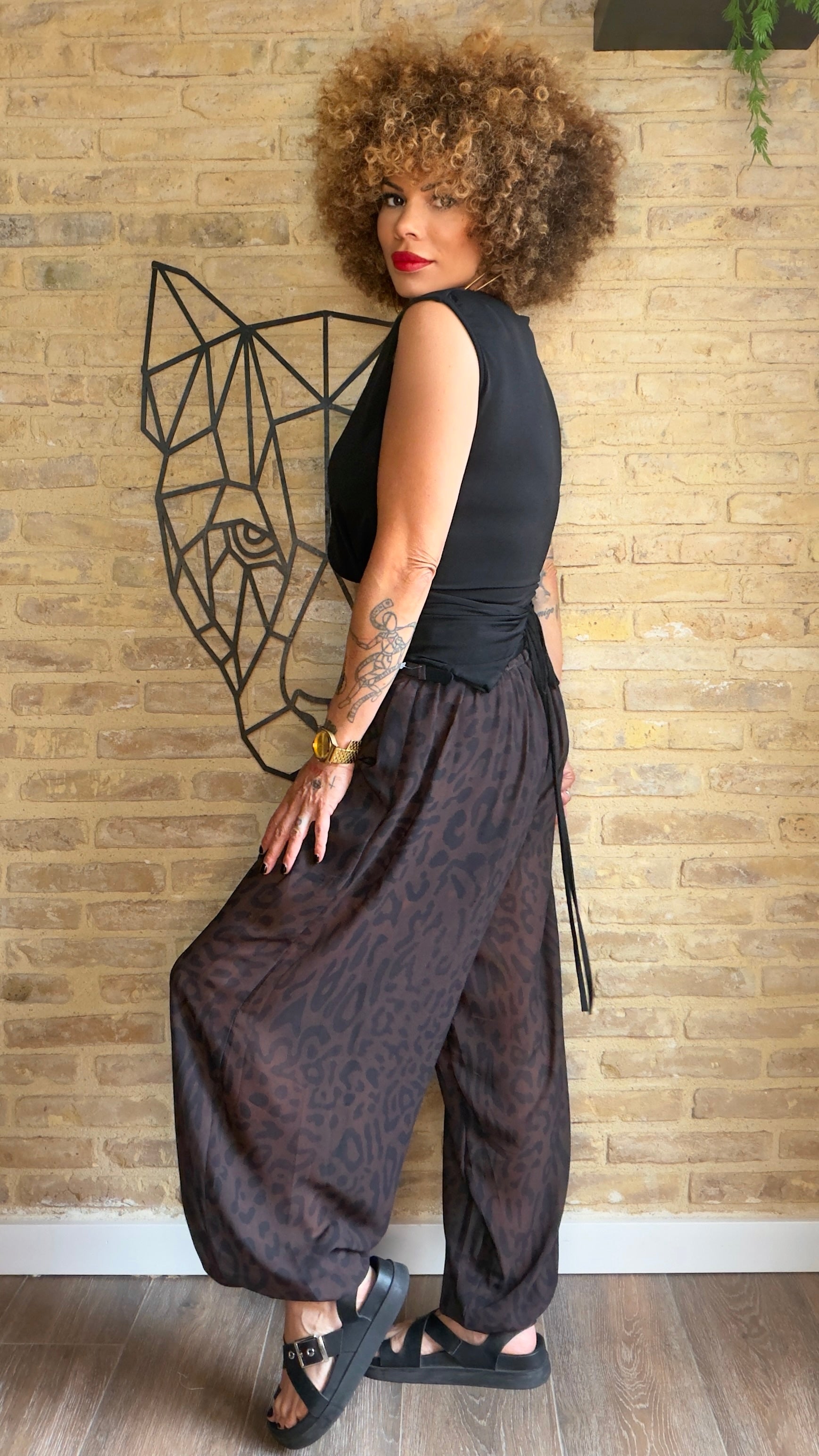 Pantalón Gasa Leopardo