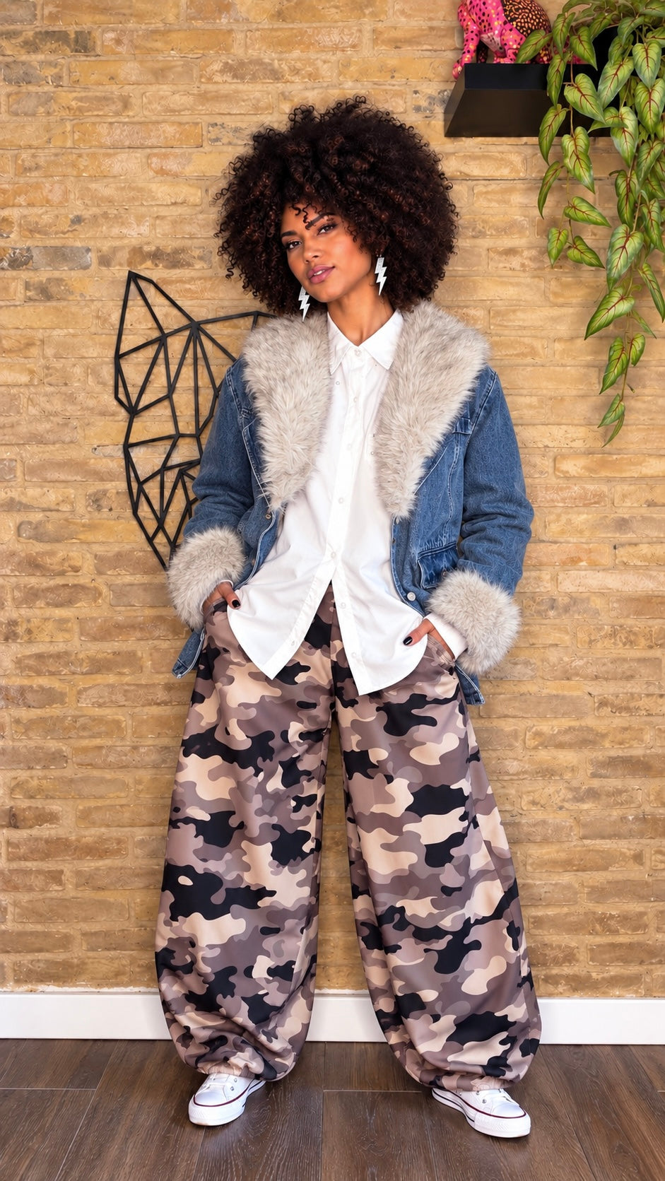 Chaqueta Denim Pelo Extraible
