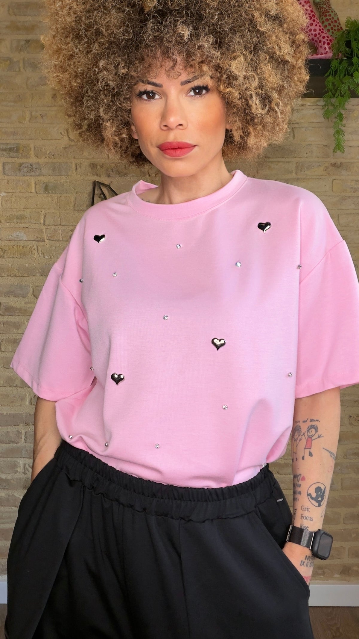 Camiseta Corazón Rosa