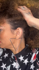 Pendientes Triángulo Acero Plateado