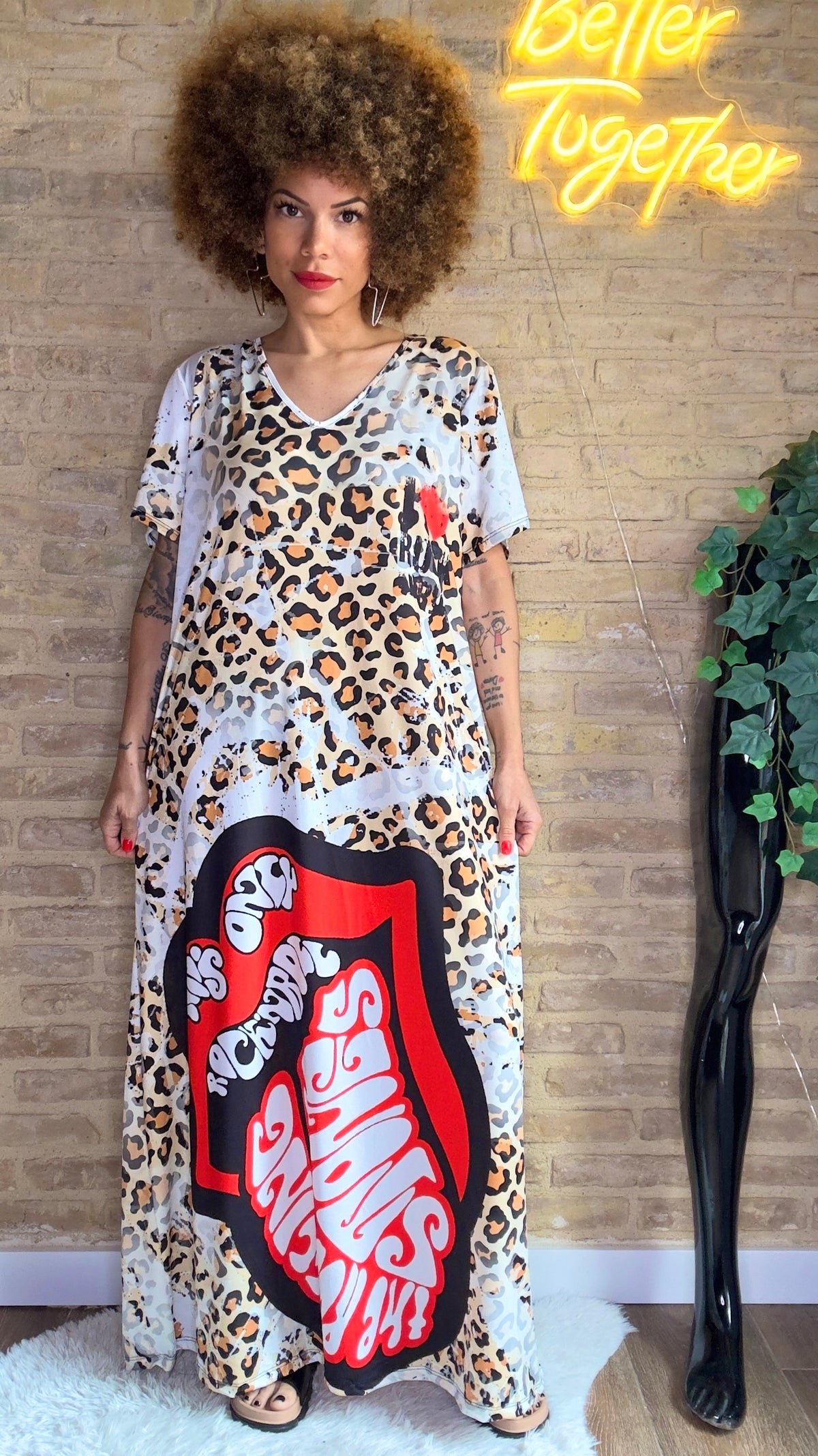 Vestido Largo Rollings Print