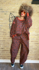 Pantalón Cruzado Print Teja
