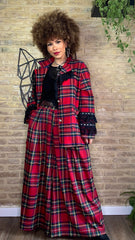 Americana Tartán Puntilla/Tachuelas