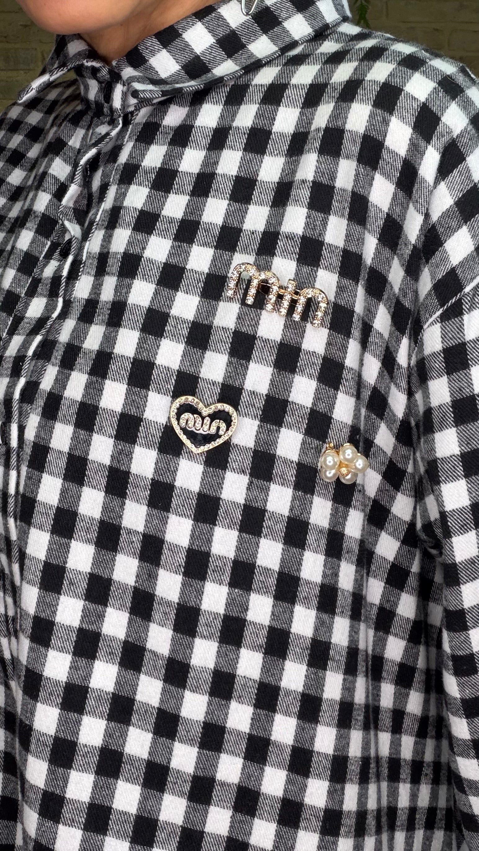 Vestido Cuadros Broche