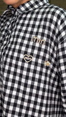 Vestido Cuadros Broche