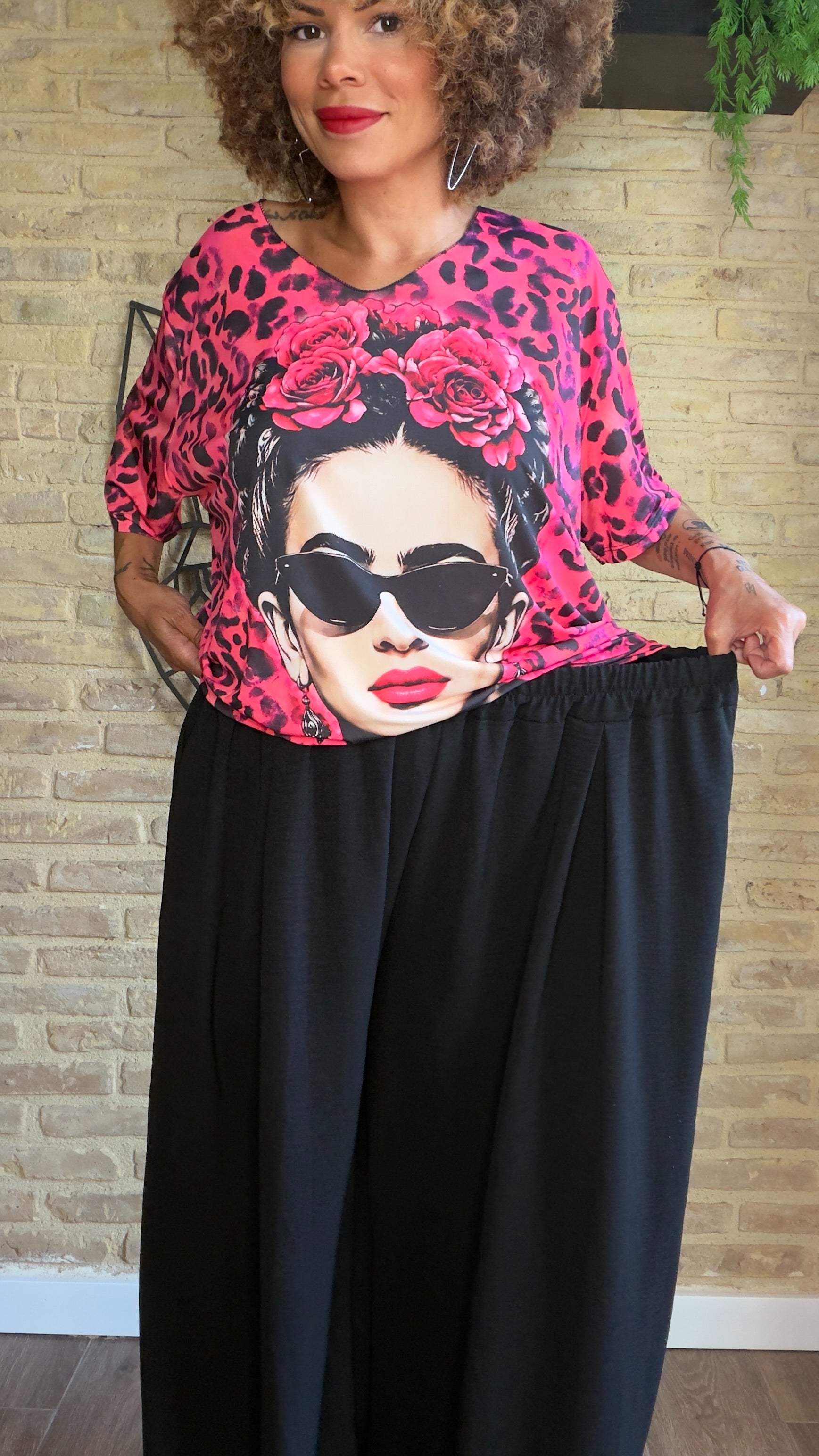 Pantalón Bombacho Fluido Negro