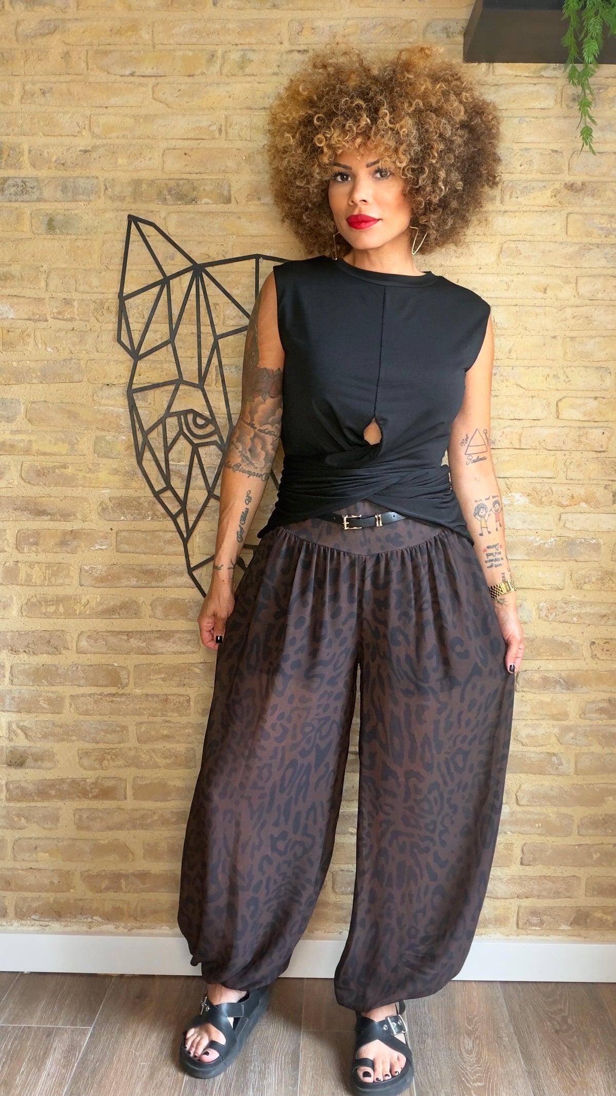 Pantalón Gasa Leopardo