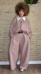 Pantalón Balloon Raya Moka