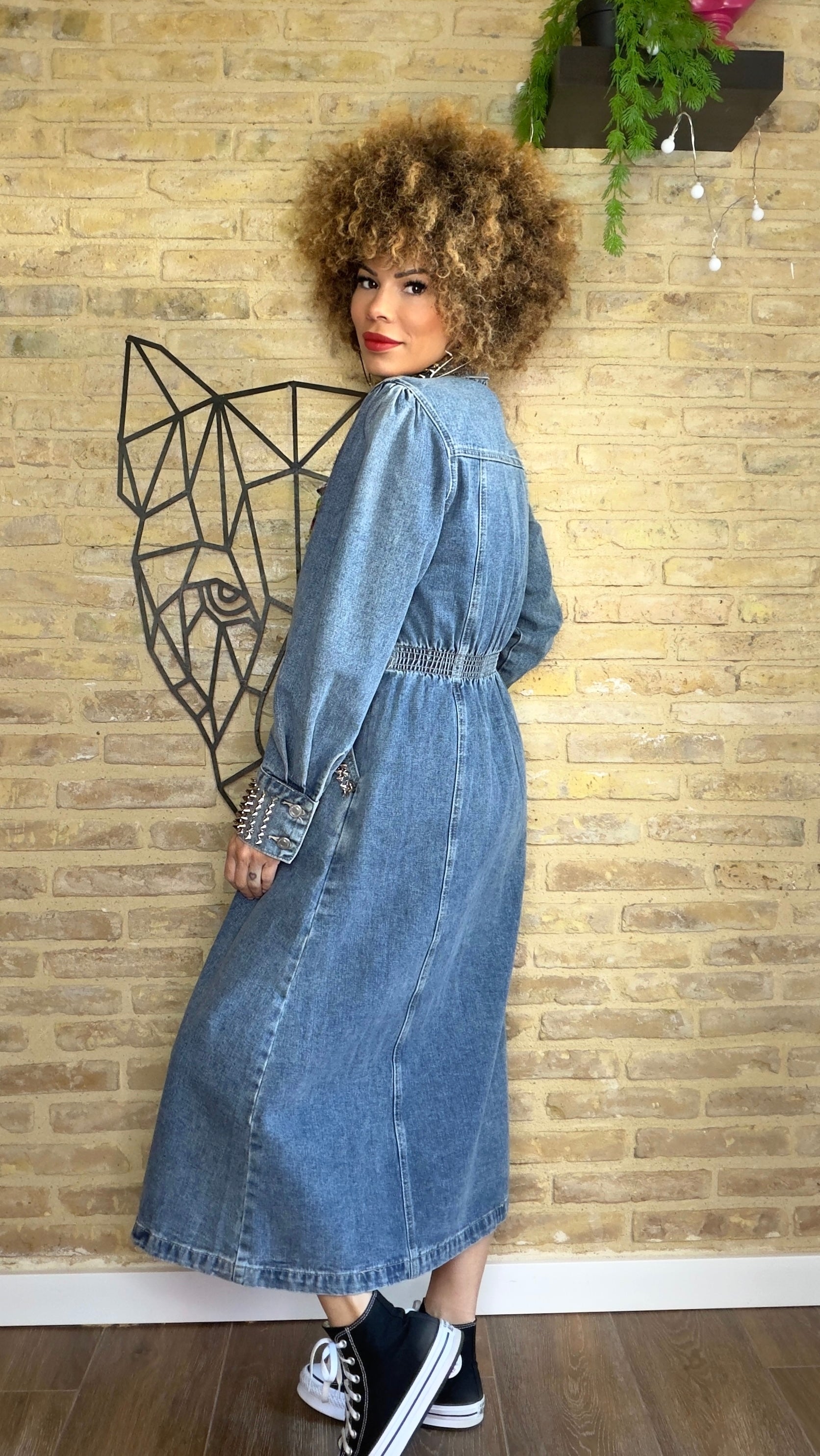 Vestido Denim Tachuelas Xtrass