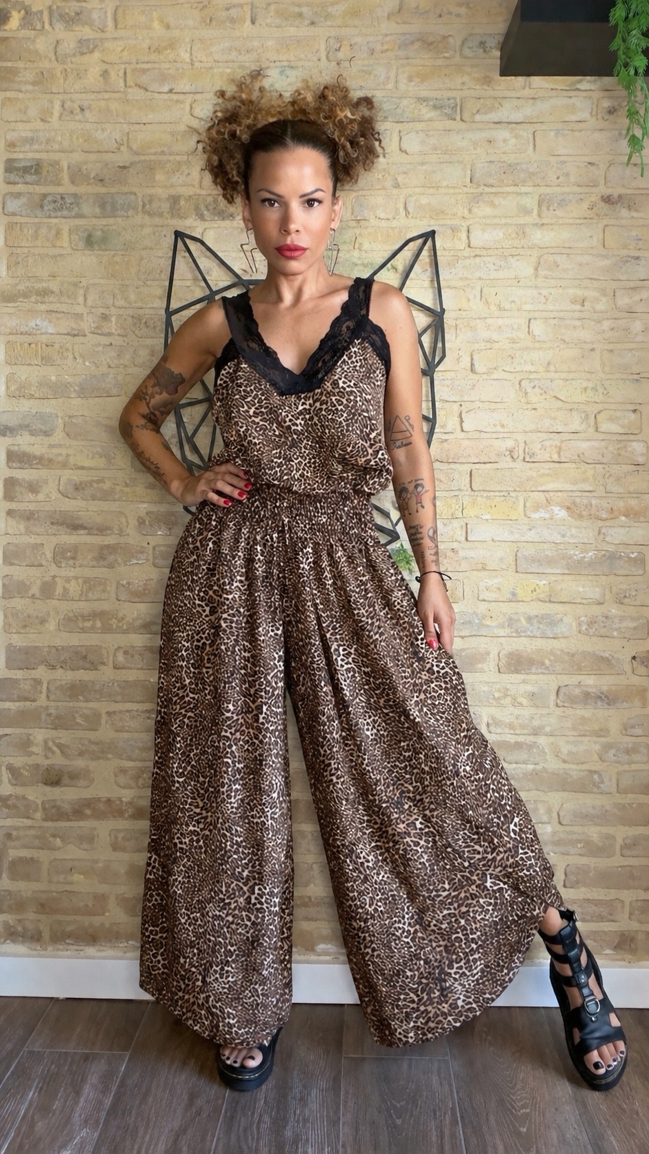 Pantalon Fluido Cintura Goma Print