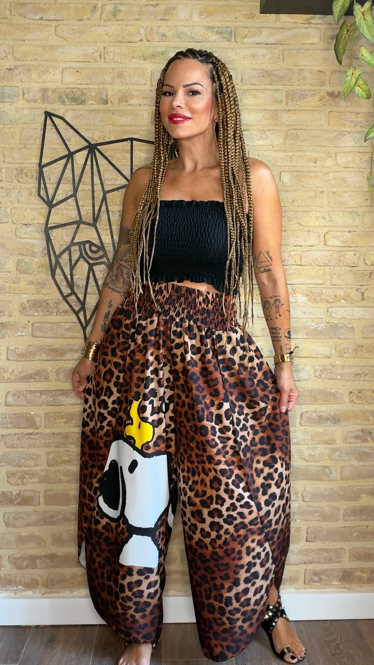 Pantalón Goma Snoopy Print