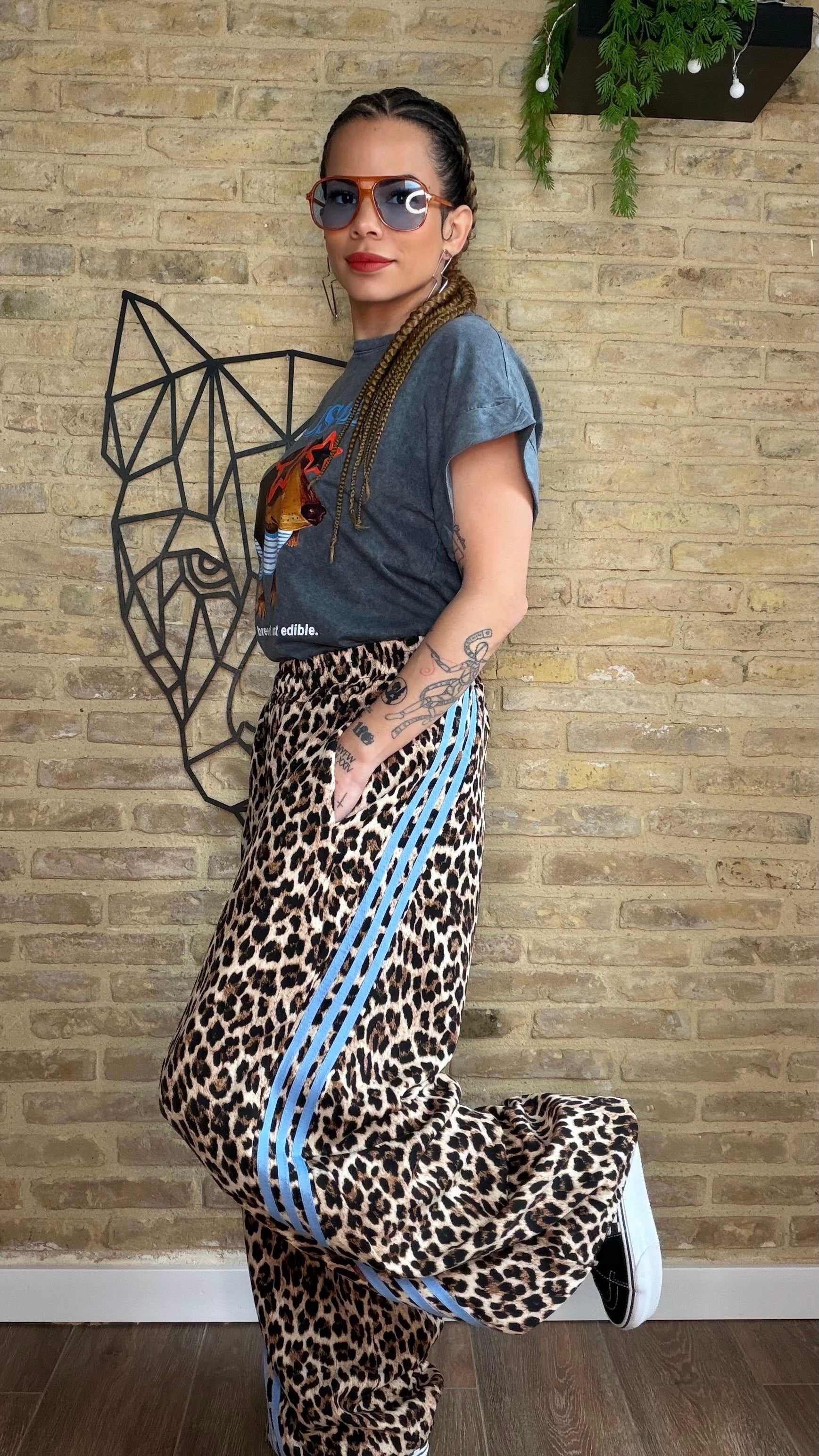 Pantalón Print Raya Azul