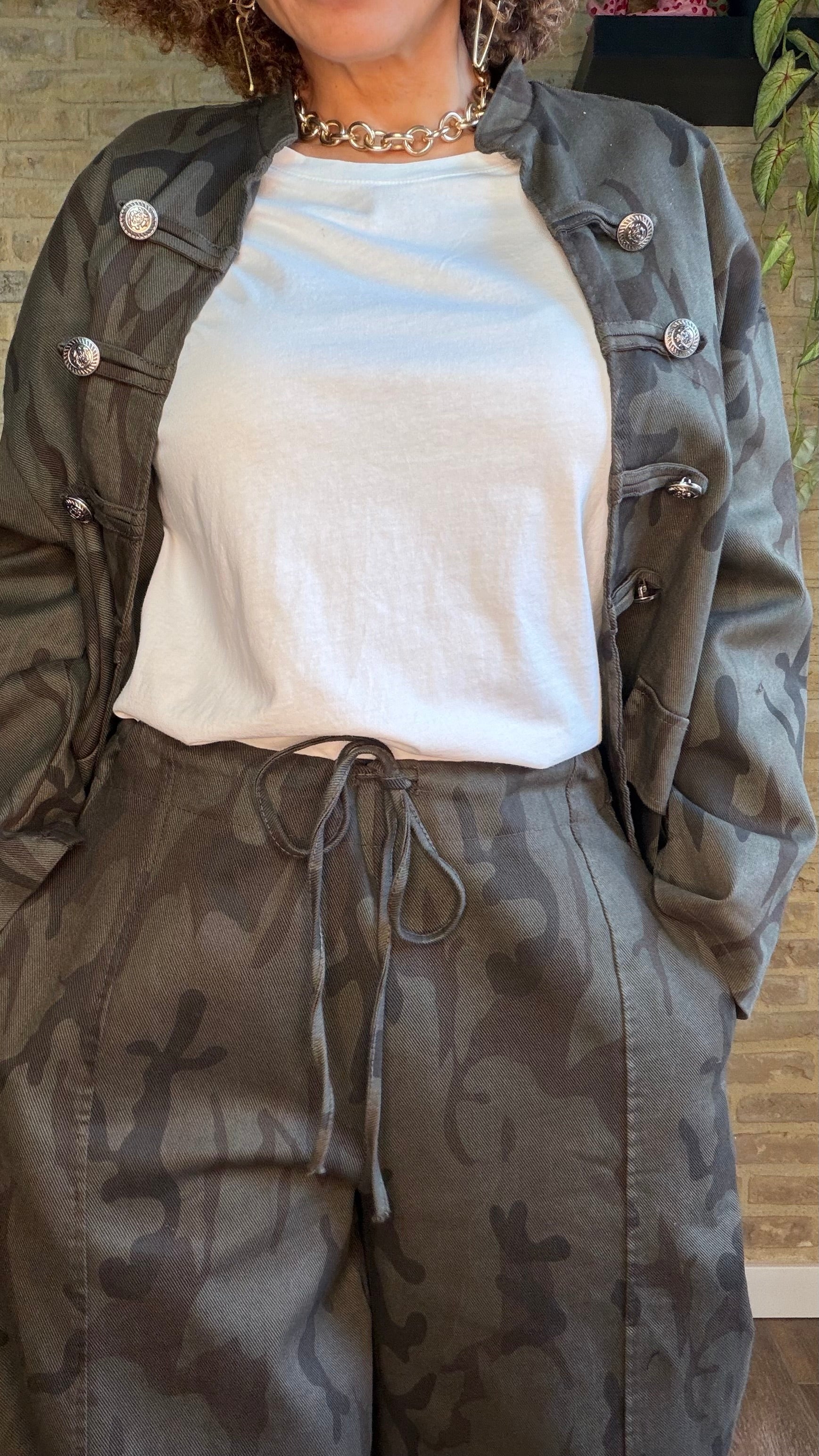 Pantalón Denim Balloon Army Oscuro