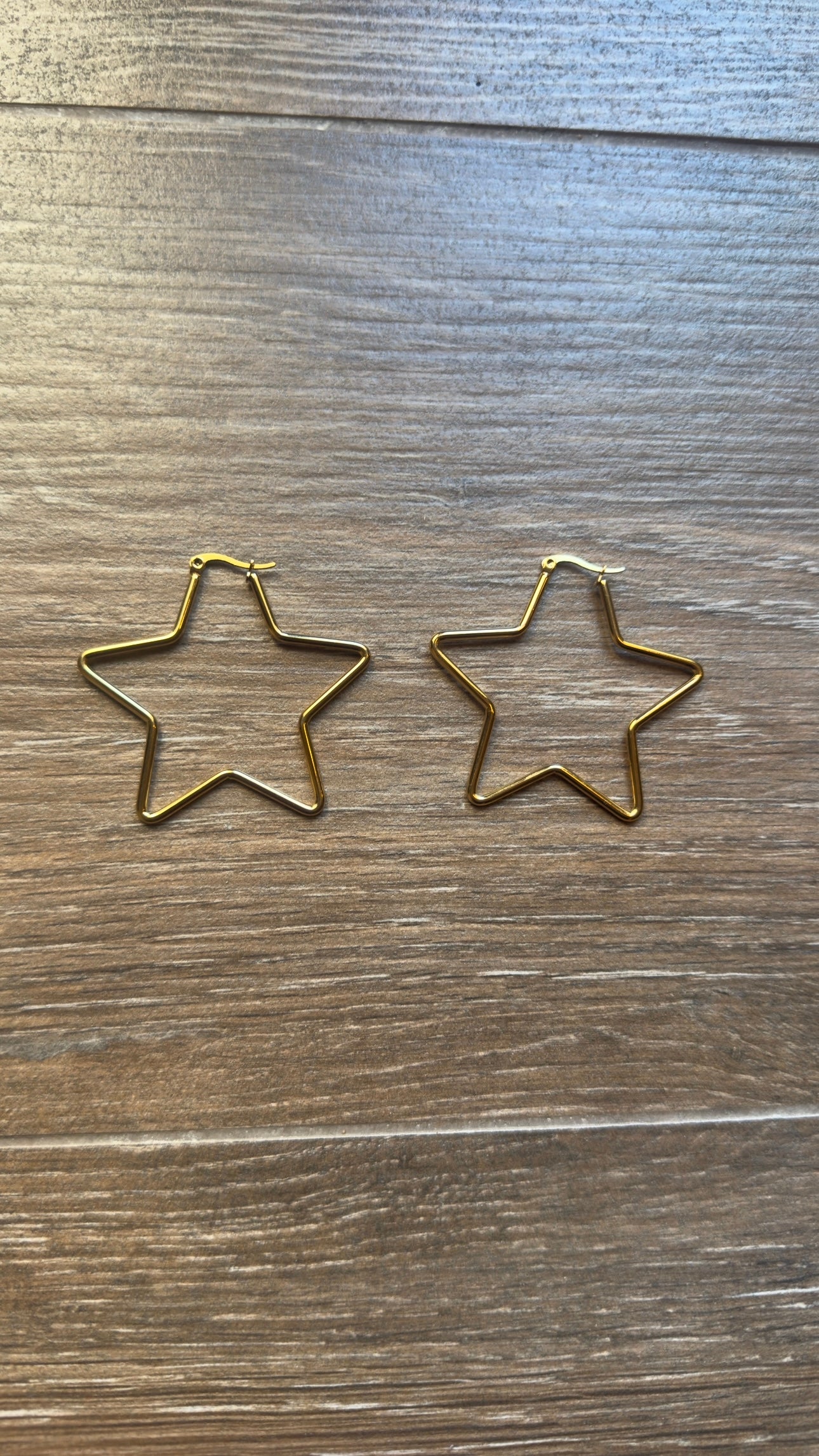 Pendientes Estrella Acero Dorado