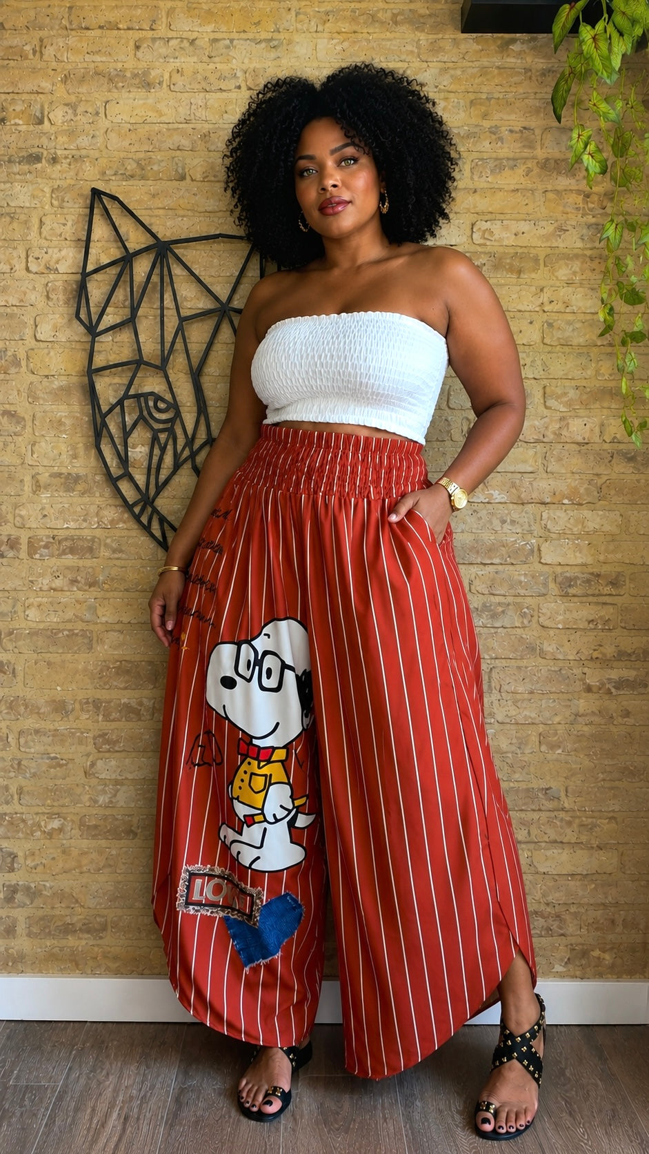 Pantalón Goma Snoopy Rayas