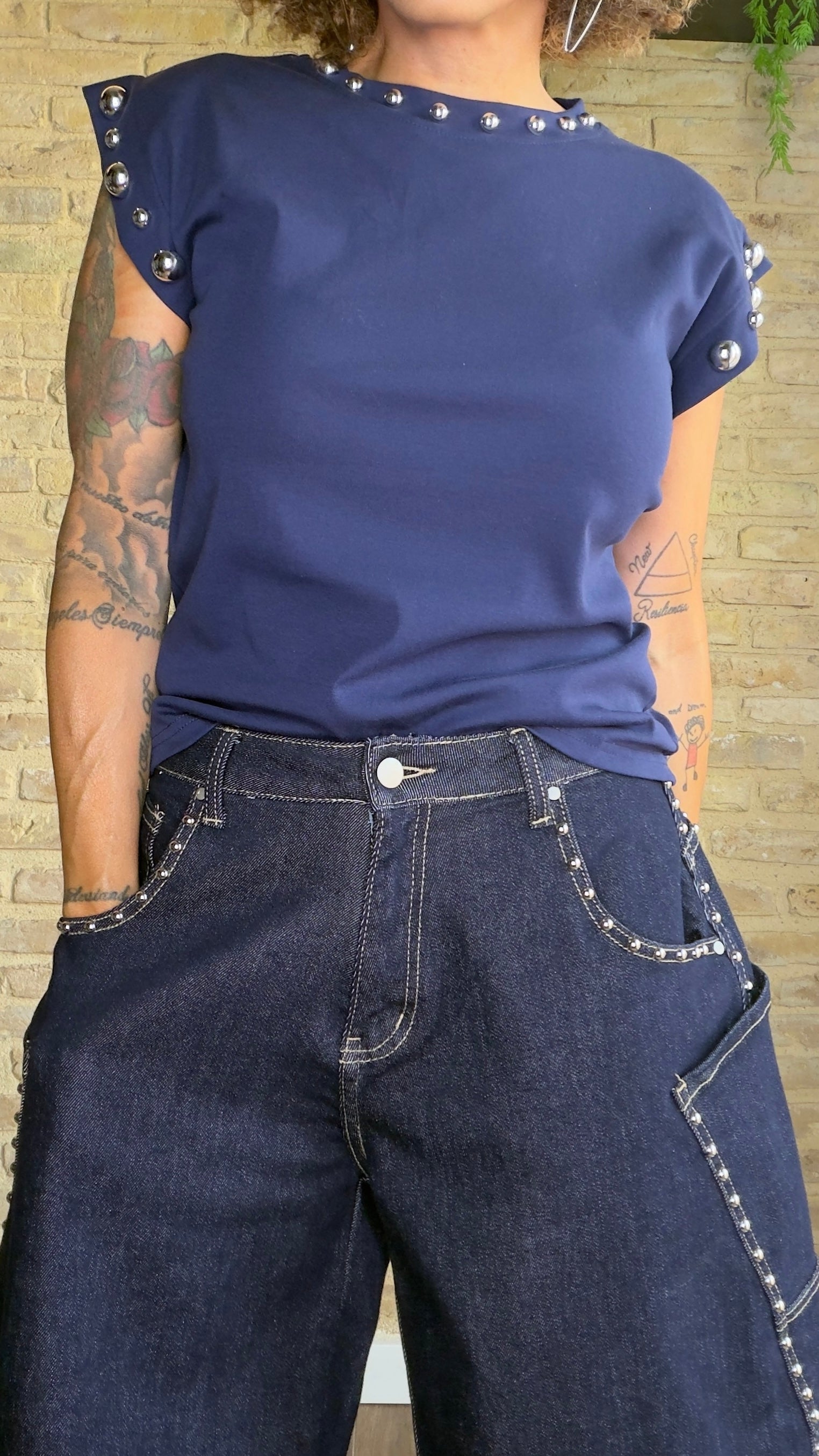 Bermuda Denim Tachuela