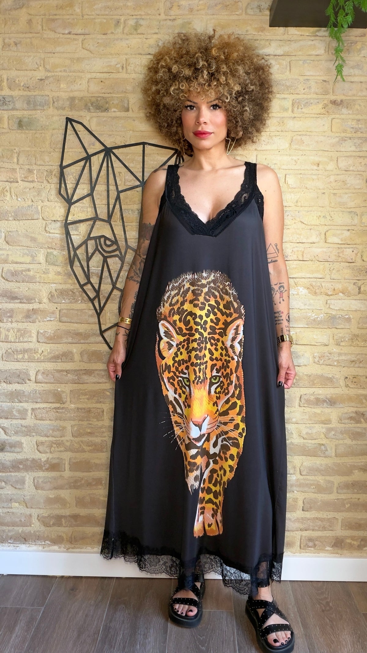Vestido Lencero Encaje Tigre