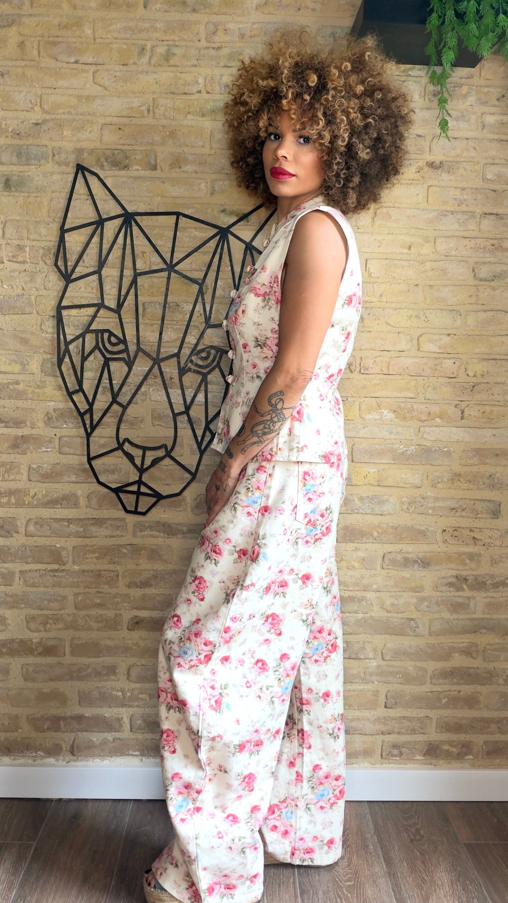 Conjunto PREMIUM Floral Crudo