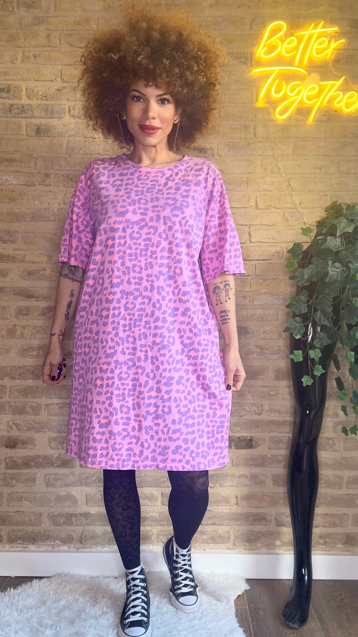 Vestido camiseta Print Rosa