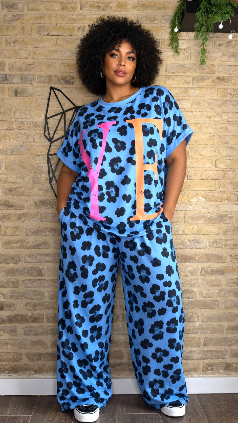 Conjunto Yes Print Azul