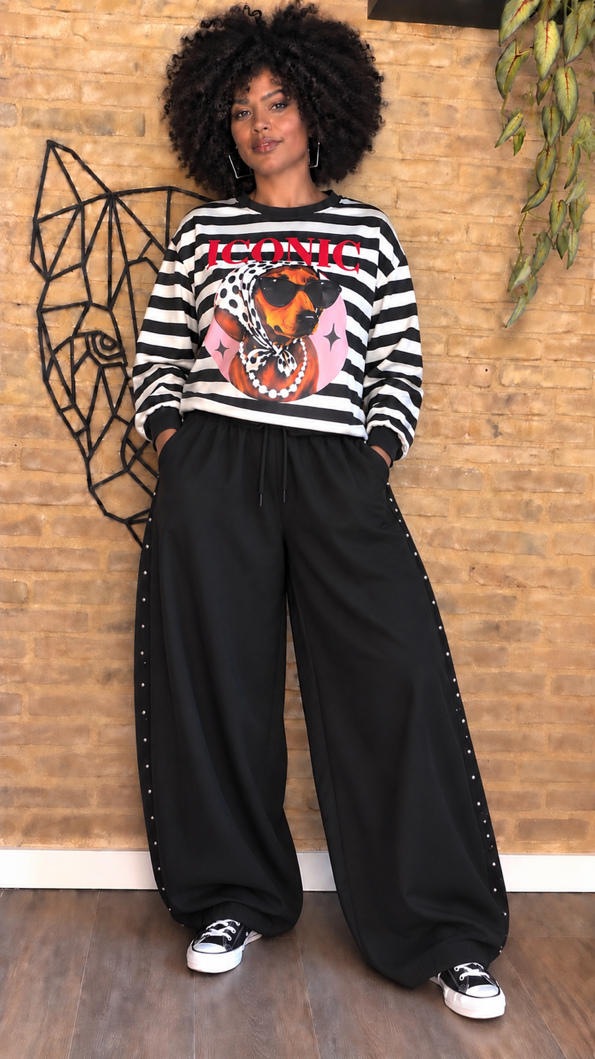 Pantalón Bombacho Tachuela Negro