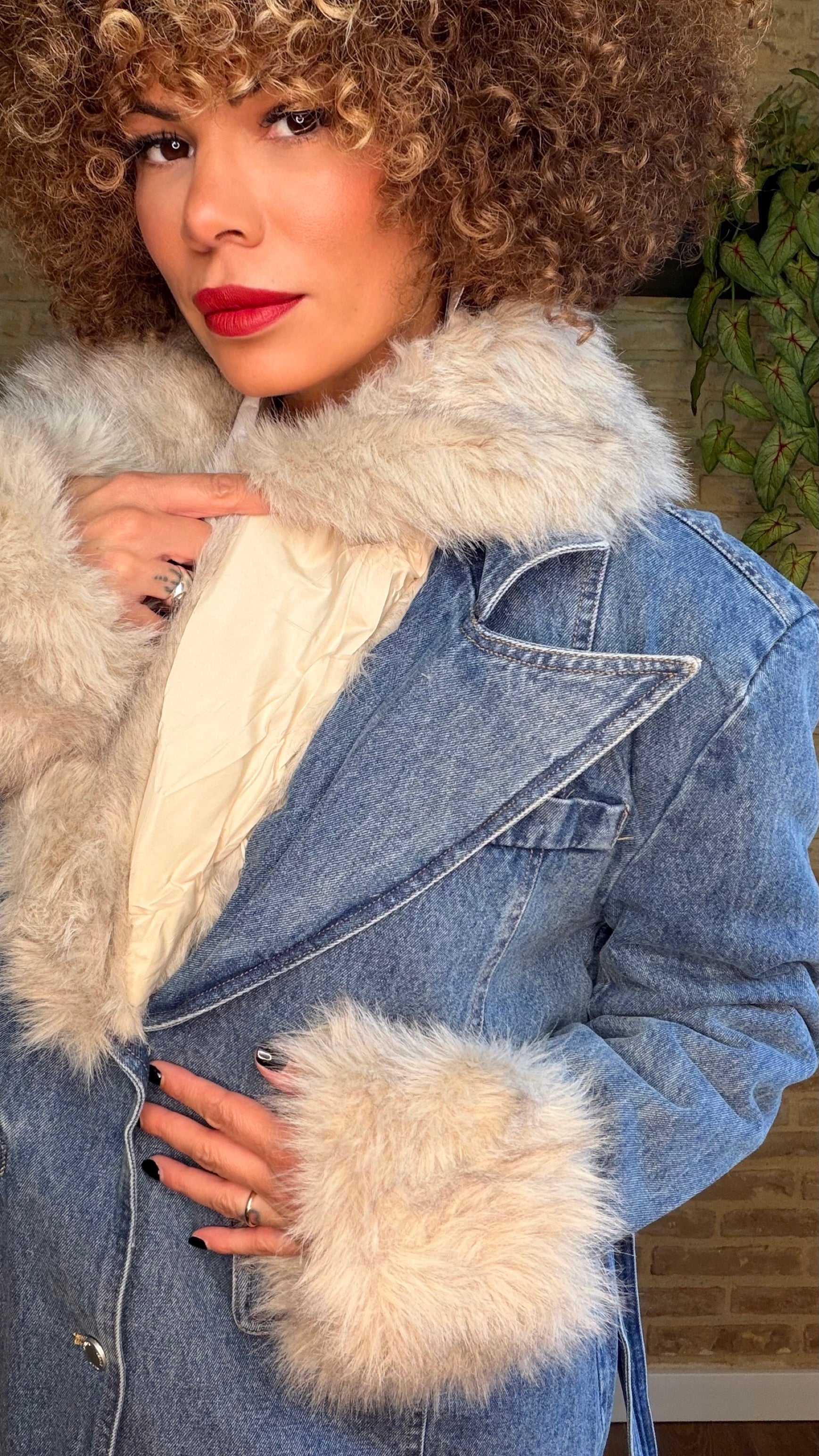 Chaqueta Denim Pelo Extraible
