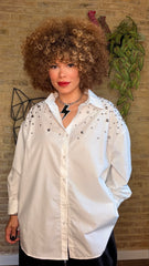 Camisa Tachuela Maxi Blanca