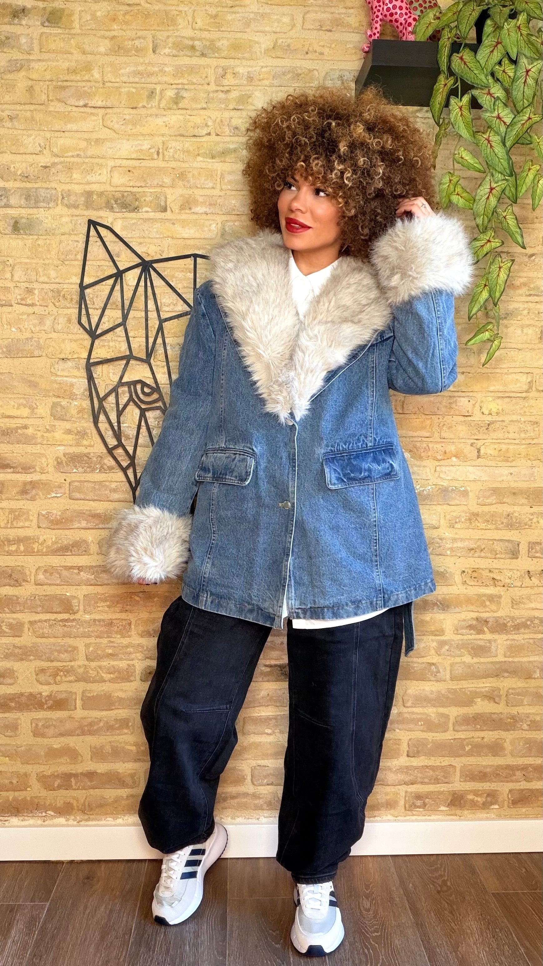 Chaqueta Denim Pelo Extraible
