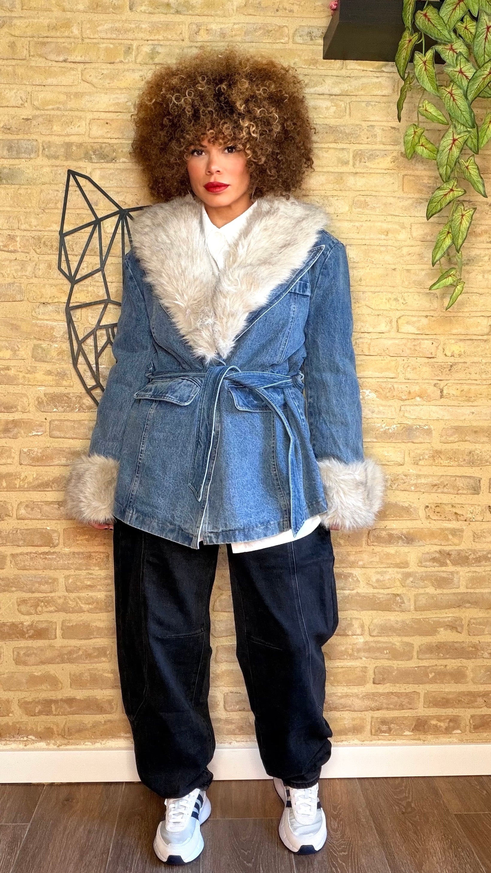 Chaqueta Denim Pelo Extraible